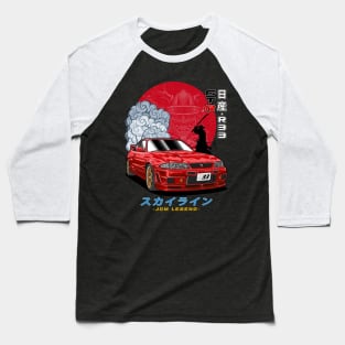 Nippon JDM Nissan Skyline GT-R R33 Baseball T-Shirt